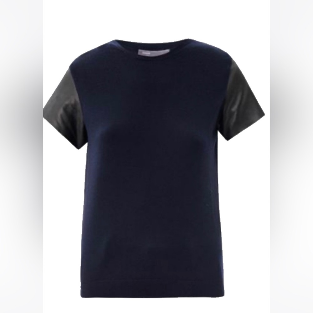 Vince Wool and Lamb Crewneck Sweater - Midnight Blue/ Black - XS